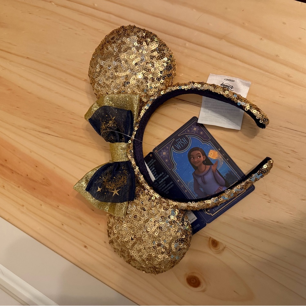 Disney Mouse Ears - Disney Wish Animated Movie - Gold Sequined Headband NWT - Picture 5 of 6